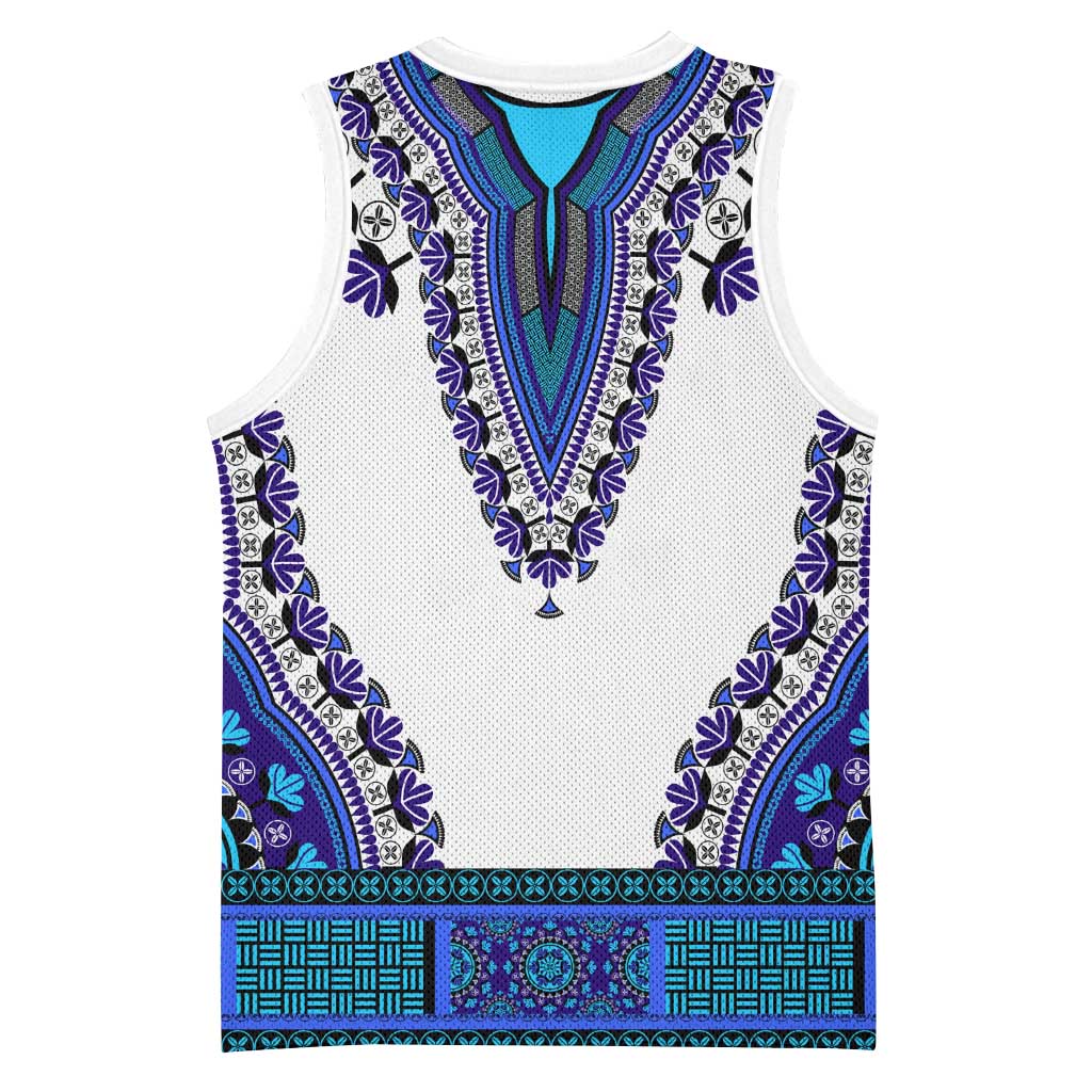 Africa Basketball Jersey African Dashiki Royal Blue Version - African Pride