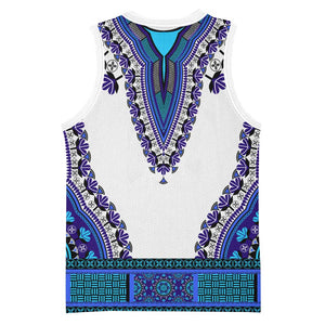 Africa Basketball Jersey African Dashiki Royal Blue Version - African Pride