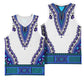 Africa Basketball Jersey African Dashiki Royal Blue Version - African Pride