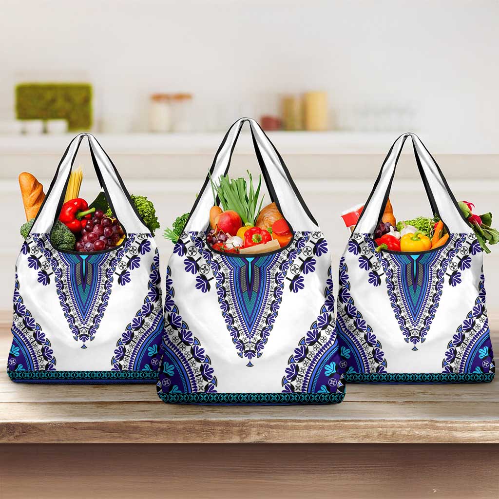 Africa Grocery Bag African Dashiki Royal Blue Version