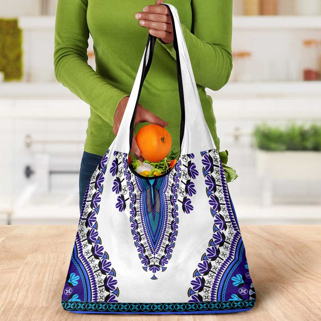 Africa Grocery Bag African Dashiki Royal Blue Version