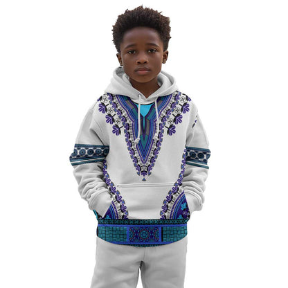 Africa Kid Hoodie African Dashiki Royal Blue Version