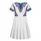 Africa Kid Short Sleeve Dress African Dashiki Royal Blue Version