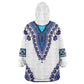 Africa KId Wearable Blanket Hoodie African Dashiki Royal Blue Version