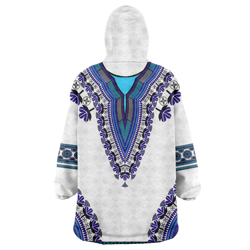 Africa KId Wearable Blanket Hoodie African Dashiki Royal Blue Version