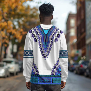 Africa Long Sleeve Shirt African Dashiki Royal Blue Version LT14