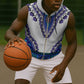 Africa Sleeveless Zip Hoodie African Dashiki Royal Blue Version - African Pride