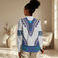 Africa Women Casual Shirt African Dashiki Royal Blue Version LT14