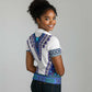 Africa Women Polo Shirt African Dashiki Royal Blue Version