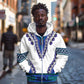 Africa Zip Hoodie African Dashiki Royal Blue Version