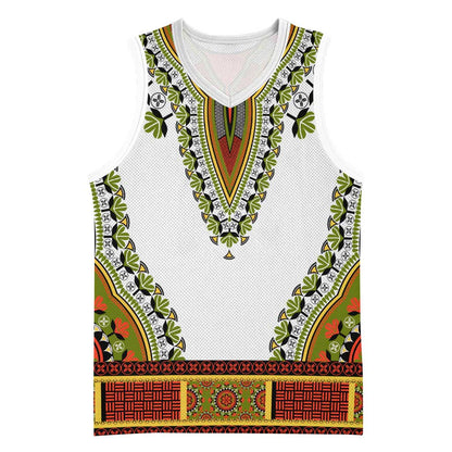 Africa Basketball Jersey African Dashiki Royal Gold Version - African Pride