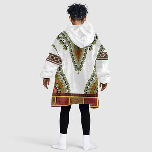 Africa KId Wearable Blanket Hoodie African Dashiki Royal Gold Version