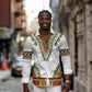 Africa Long Sleeve Button Shirt African Dashiki Royal Gold Version