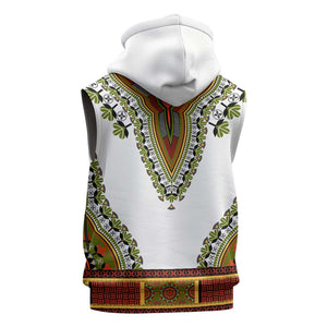 Africa Sleeveless Zip Hoodie African Dashiki Royal Gold Version - African Pride