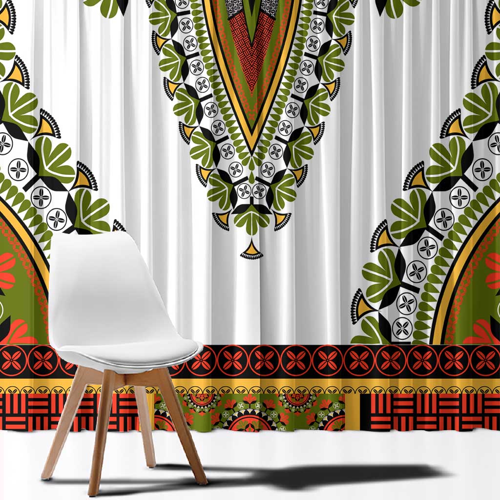 Africa Window Curtain African Dashiki Royal Gold Version