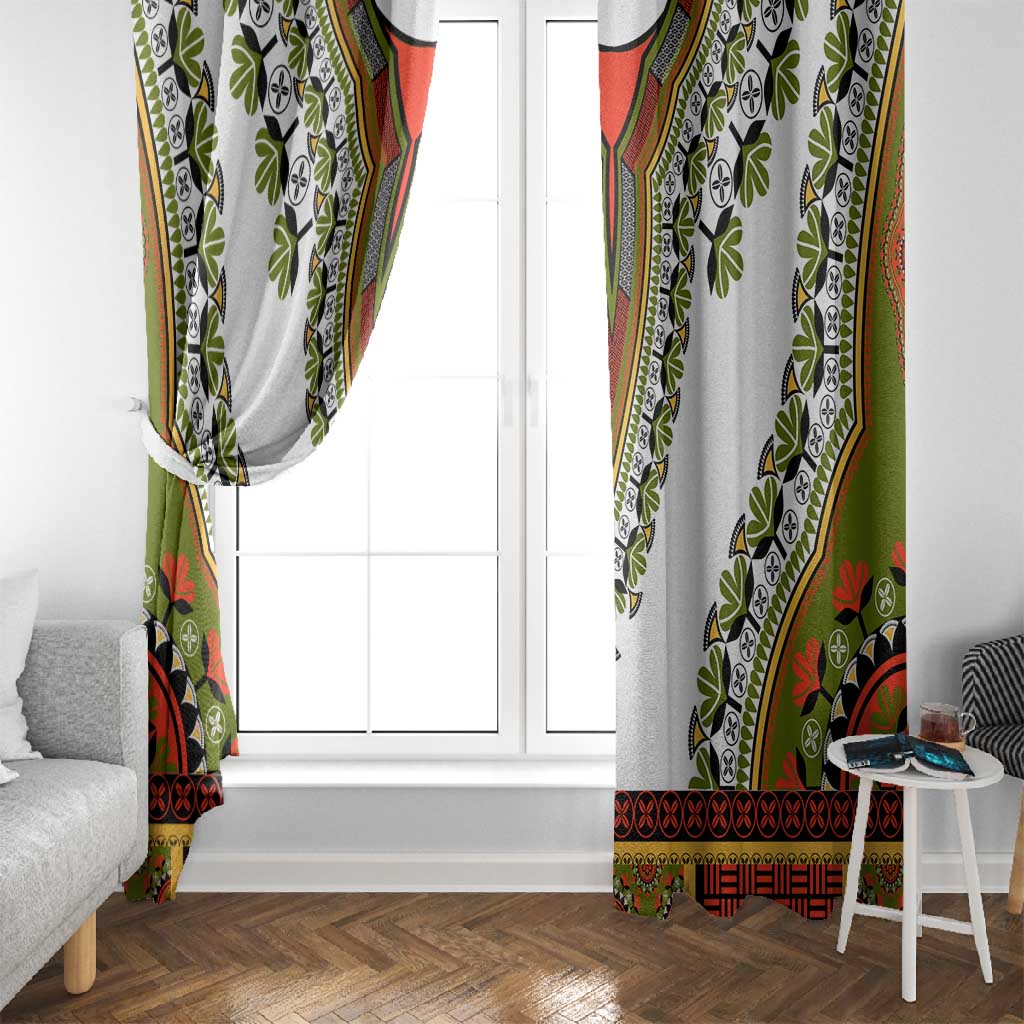 Africa Window Curtain African Dashiki Royal Gold Version