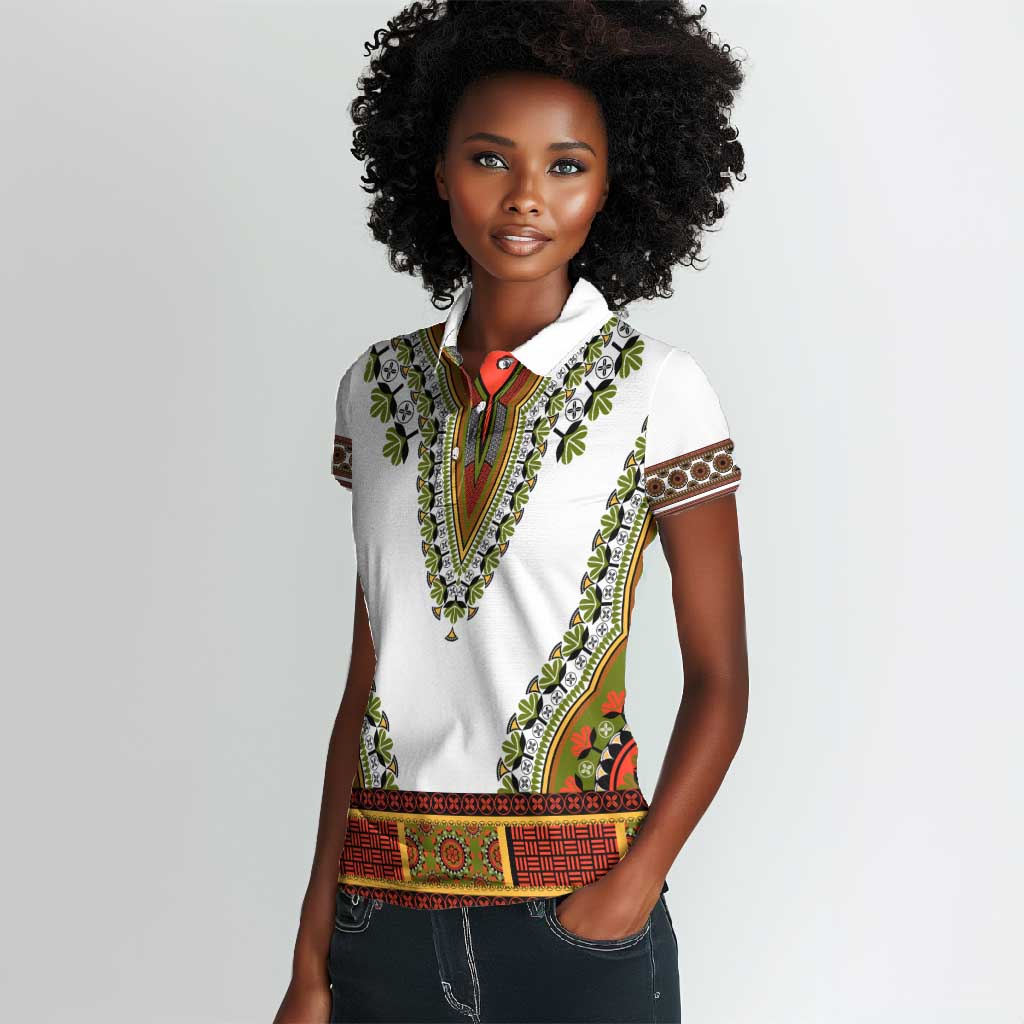 Africa Women Polo Shirt African Dashiki Royal Gold Version