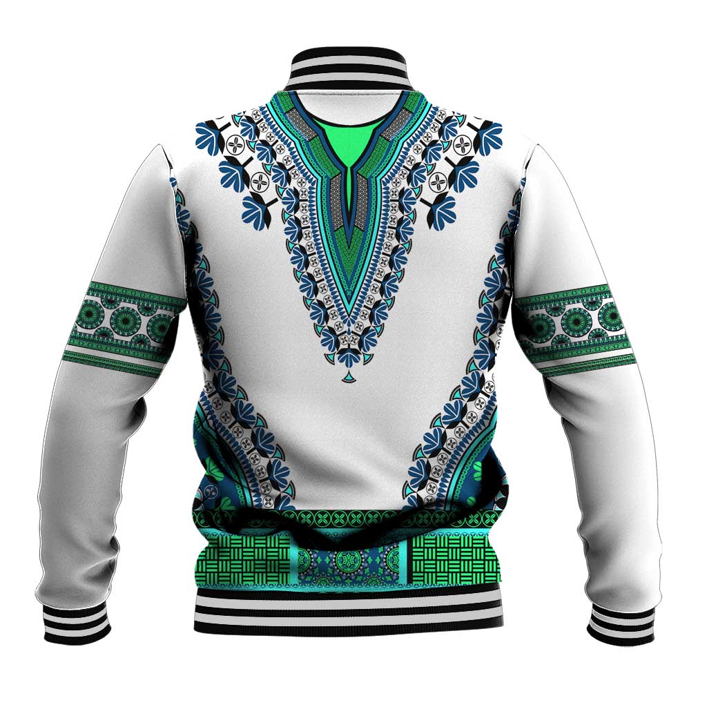 Africa Baseball Jacket African Dashiki Royal Turquoise Version LT14