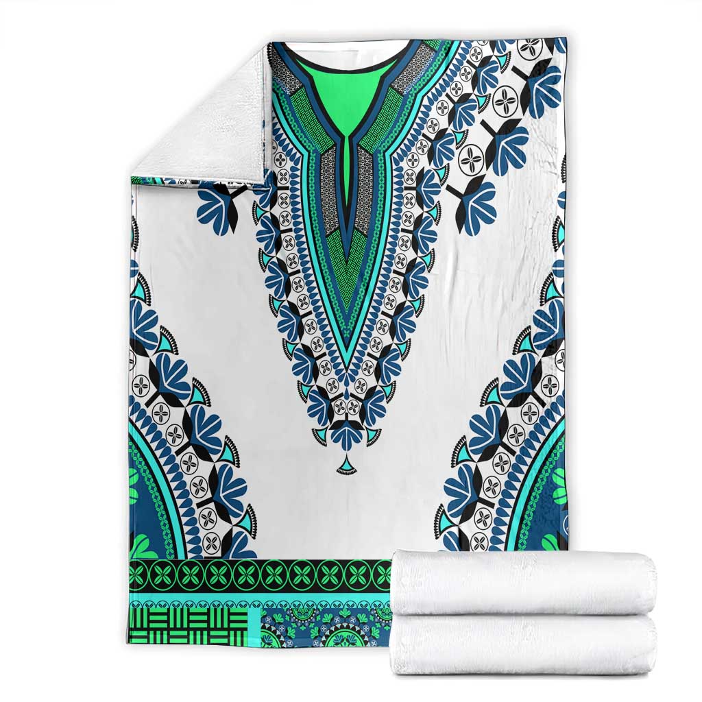 Africa Blanket African Dashiki Royal Turquoise Version