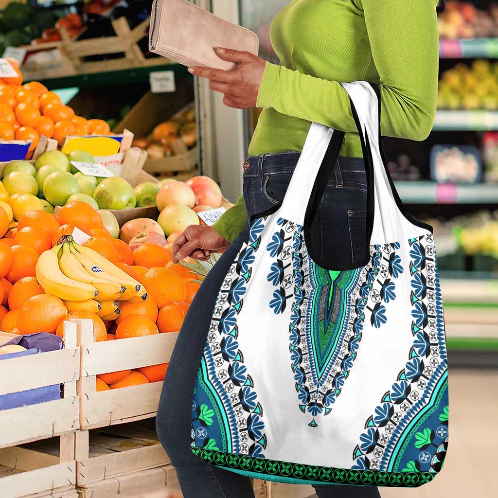 Africa Grocery Bag African Dashiki Royal Turquoise Version
