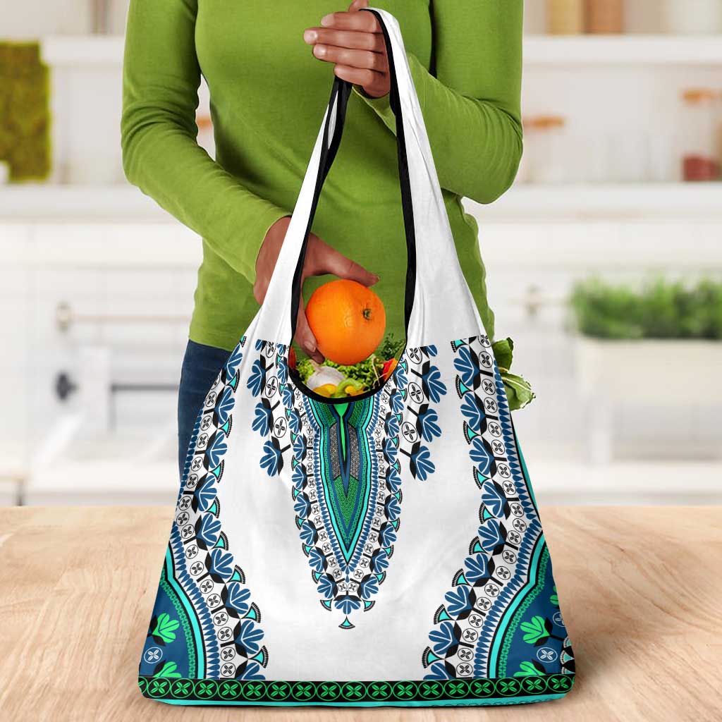 Africa Grocery Bag African Dashiki Royal Turquoise Version