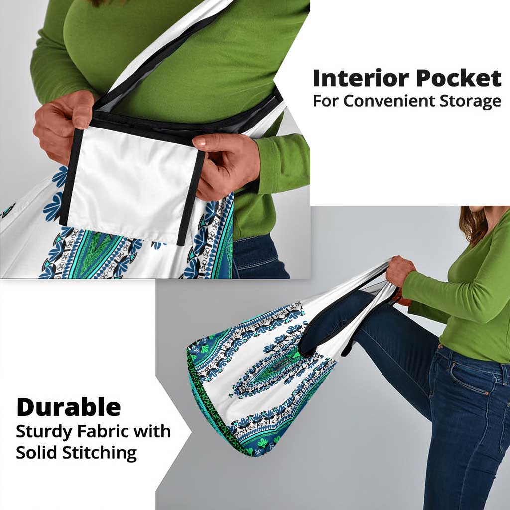 Africa Grocery Bag African Dashiki Royal Turquoise Version