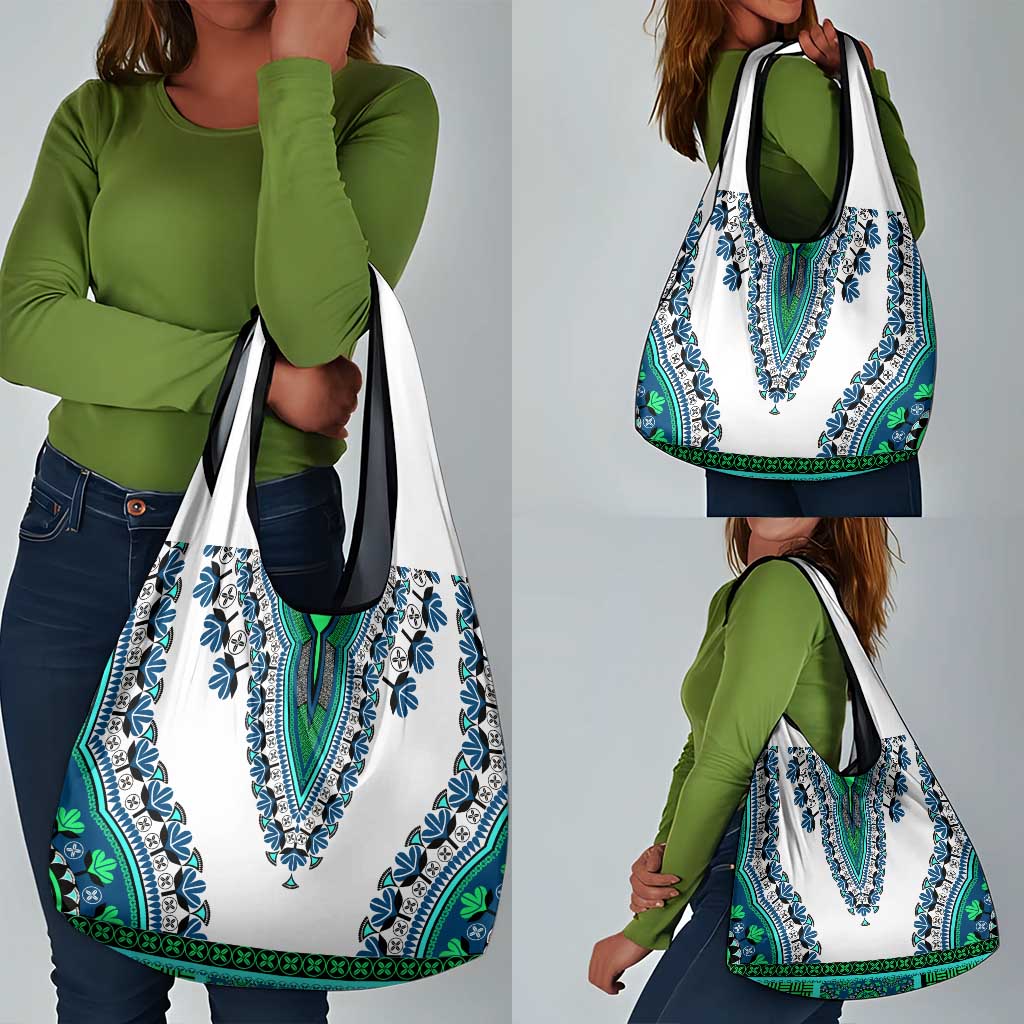 Africa Grocery Bag African Dashiki Royal Turquoise Version