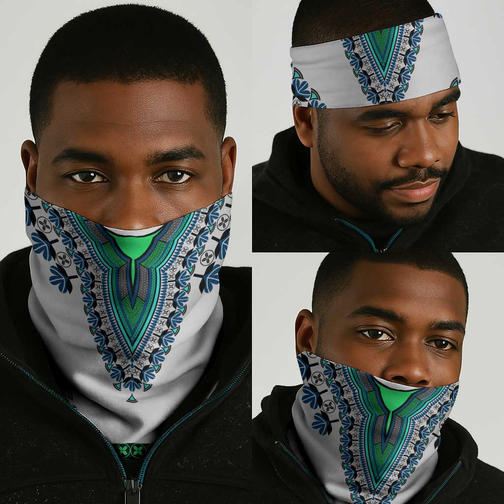 Africa Neck Gaiter African Dashiki Royal Turquoise Version LT14