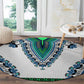 Africa Round Carpet African Dashiki Royal Turquoise Version