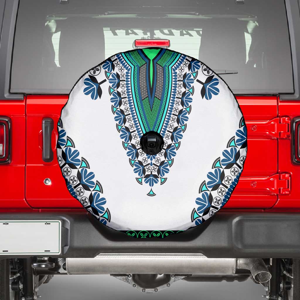 Africa Spare Tire Cover African Dashiki Royal Turquoise Version
