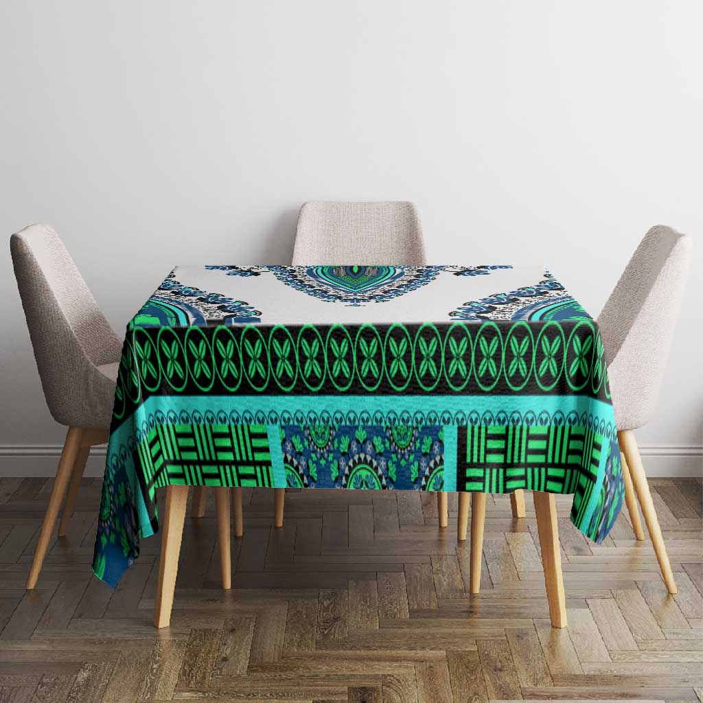 Africa Tablecloth African Dashiki Royal Turquoise Version