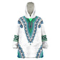 Africa Wearable Blanket Hoodie African Dashiki Royal Turquoise Version