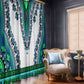 Africa Window Curtain African Dashiki Royal Turquoise Version
