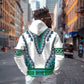 Africa Zip Hoodie African Dashiki Royal Turquoise Version