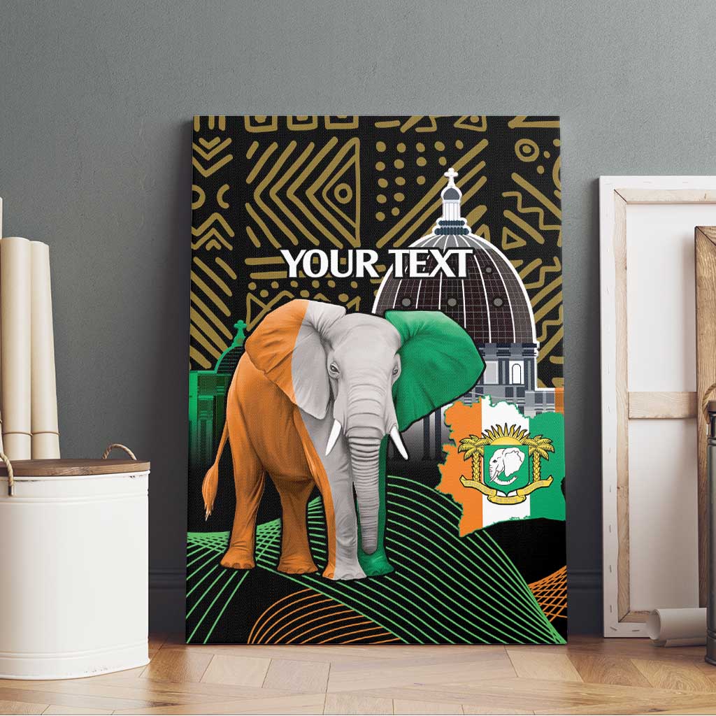 Personalized Cote dIvoire Independence Day Canvas Wall Art Ivory Coast Elephant African Pattern