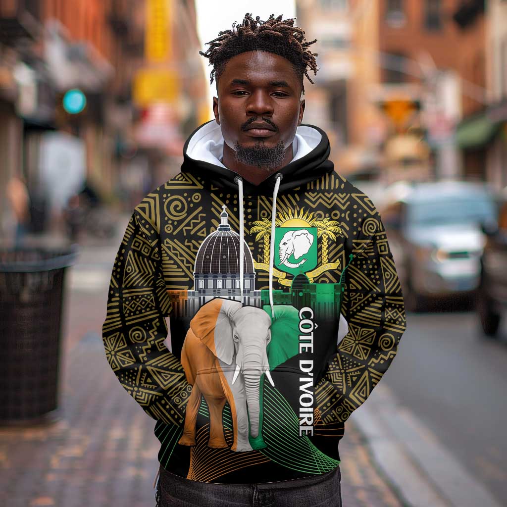Personalized Cote dIvoire Independence Day Hoodie Ivory Coast Elephant African Pattern