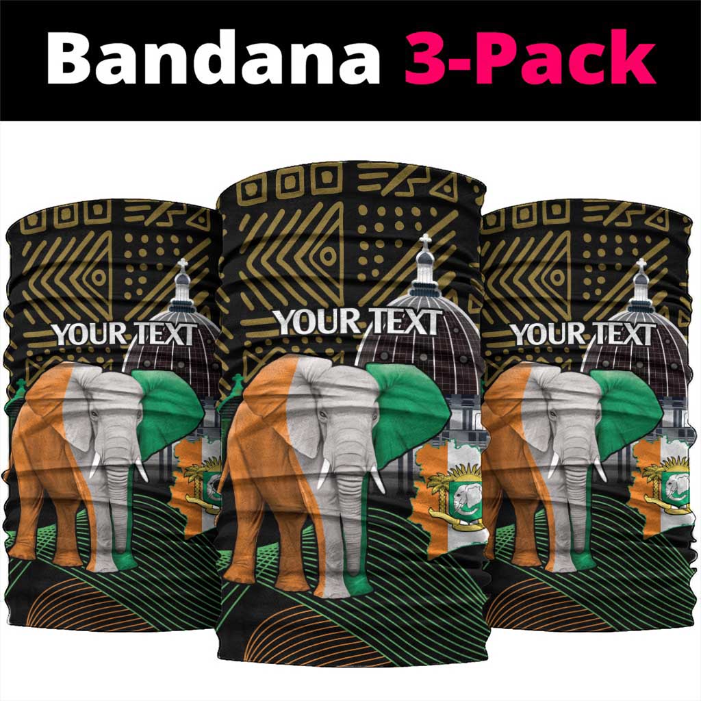 Personalized Cote dIvoire Independence Day Neck Gaiter Ivory Coast Elephant African Pattern LT14