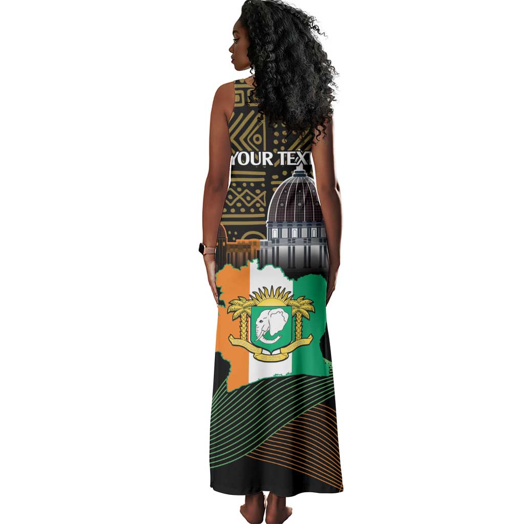 Personalized Cote dIvoire Independence Day Tank Maxi Dress Ivory Coast Elephant African Pattern