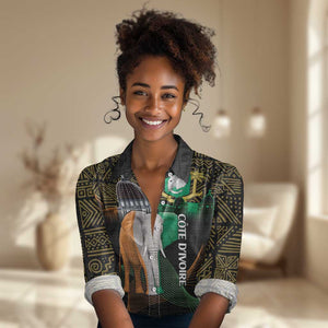 Personalized Cote dIvoire Independence Day Women Casual Shirt Ivory Coast Elephant African Pattern LT14
