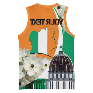 Personalized Ivory Coast Independence Day Basketball Jersey Ornithogalum Arabicum Happy 64 Years Anniversary - African Pride