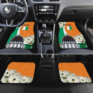 Personalized Ivory Coast Independence Day Car Mats Ornithogalum Arabicum Happy 64 Years Anniversary