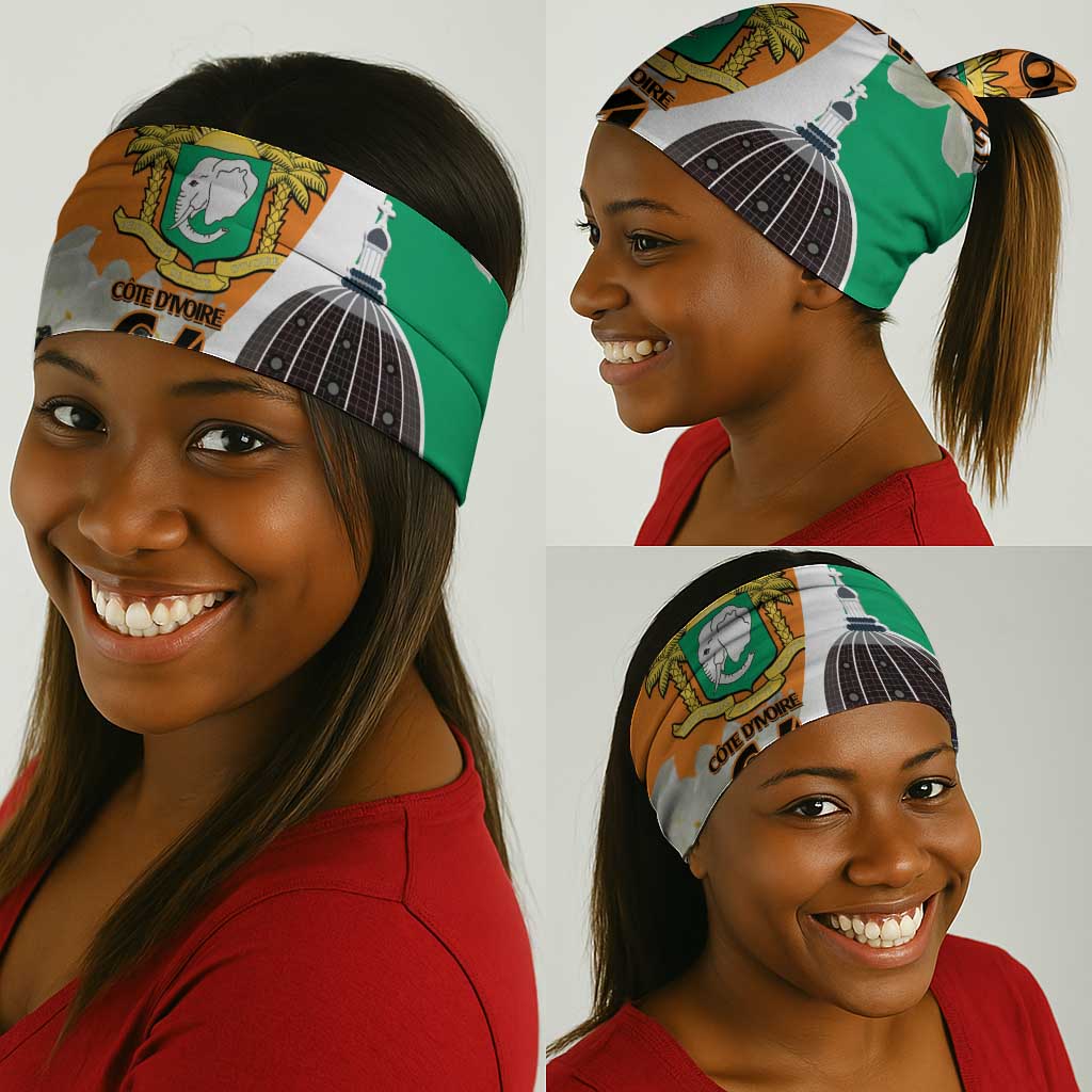 Personalized Ivory Coast Independence Day Neck Gaiter Ornithogalum Arabicum Happy 64 Years Anniversary LT14