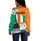Personalized Ivory Coast Independence Day Off Shoulder Sweater Ornithogalum Arabicum Happy 64 Years Anniversary