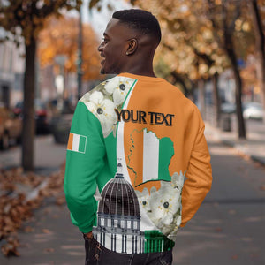 Personalized Ivory Coast Independence Day Sweatshirt Ornithogalum Arabicum Happy 64 Years Anniversary