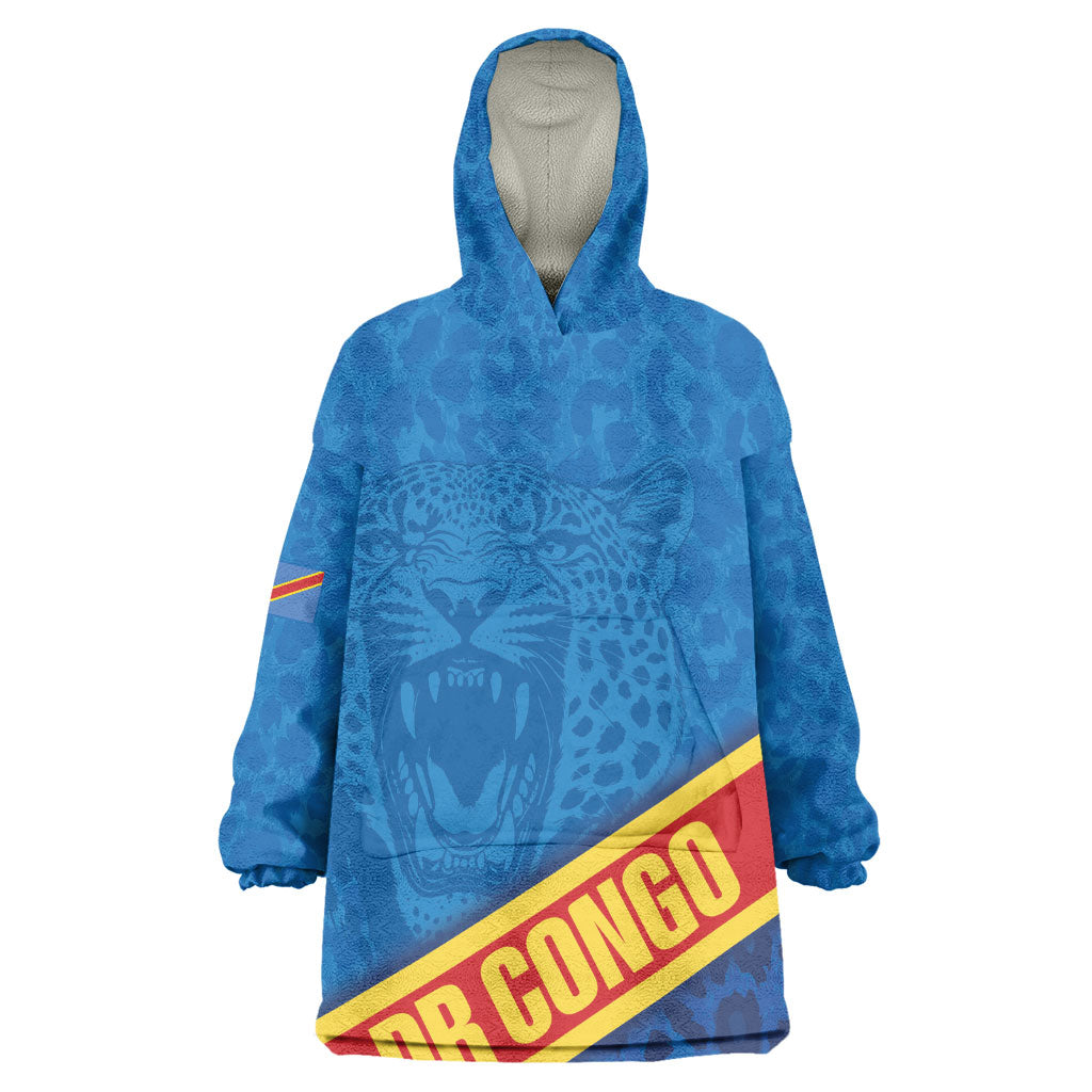 DR Congo Basketball Custom Kid Wearable Blanket Hoodie 2026 Go Leopards