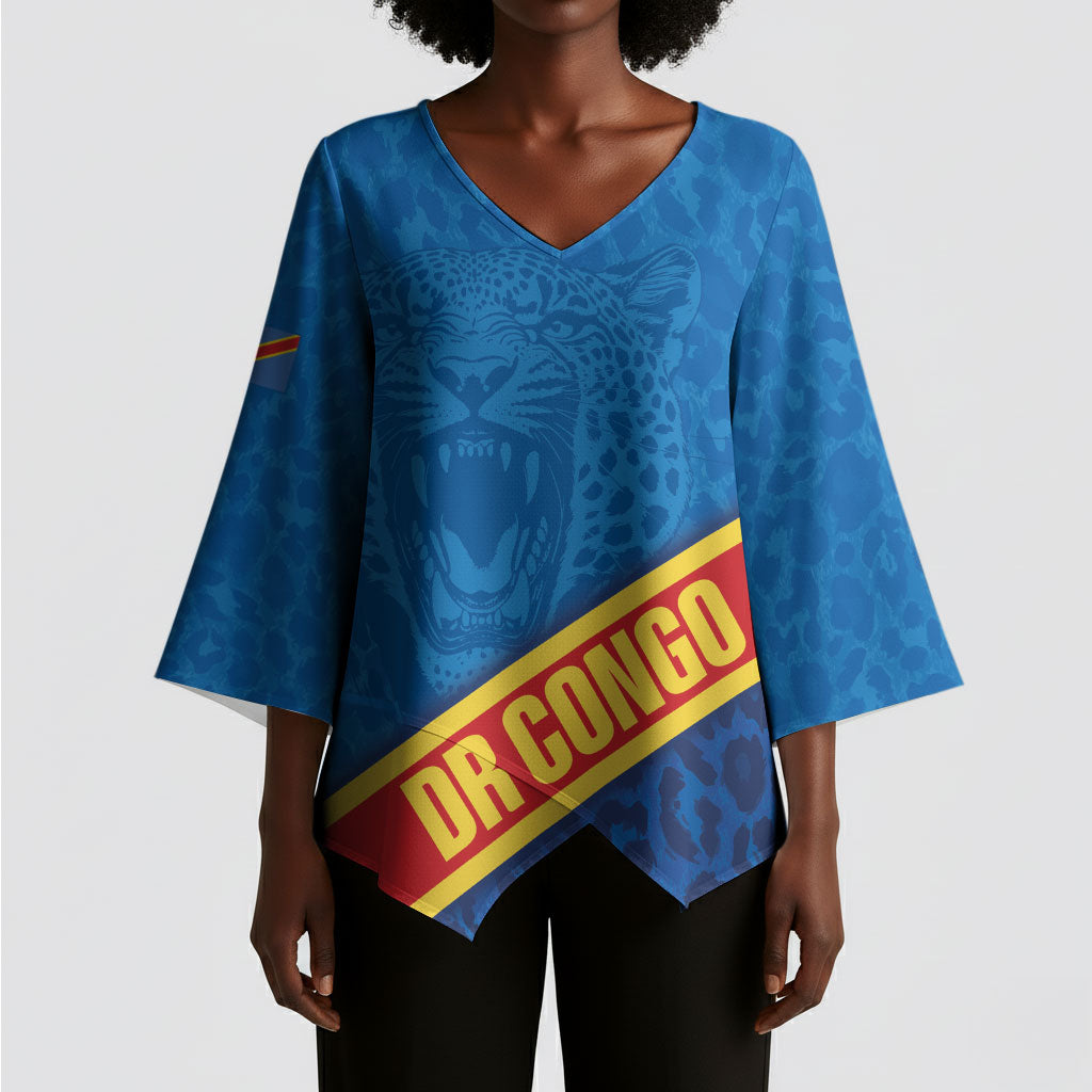DR Congo Basketball Custom Kimono Sleeve Blouse 2026 Go Leopards