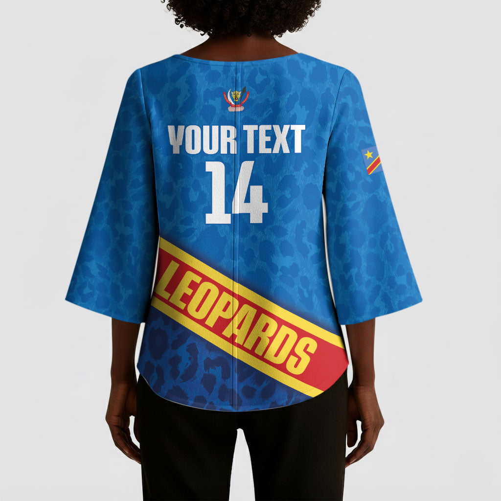 DR Congo Basketball Custom Kimono Sleeve Blouse 2026 Go Leopards