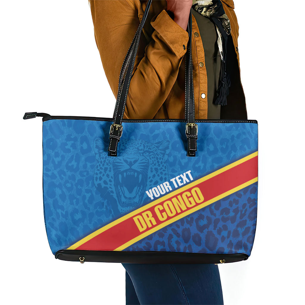 DR Congo Basketball Custom Leather Tote Bag 2026 Go Leopards