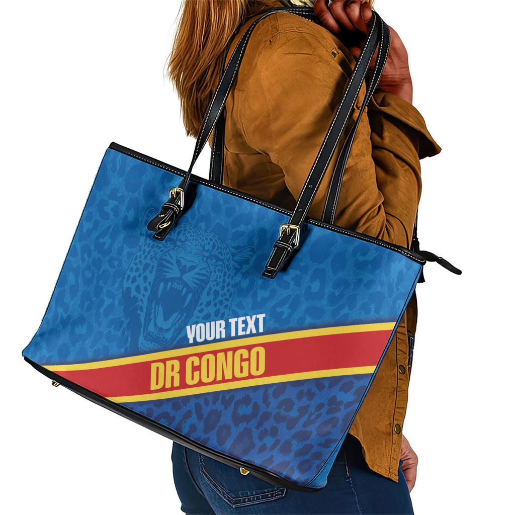 DR Congo Basketball Custom Leather Tote Bag 2026 Go Leopards