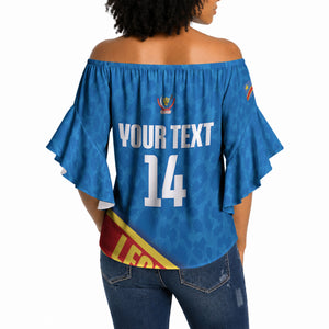 DR Congo Basketball Custom Off Shoulder Wrap Waist Top 2026 Go Leopards